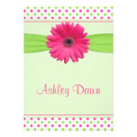 Pink Green Polka Dot Gerber Bat Mitzvah Invitation