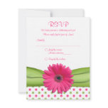 Pink & Green Polka Dots Bat Mitzvah Reply Card Announcements