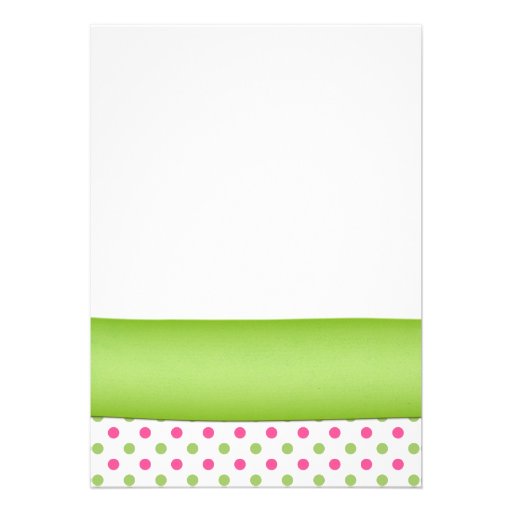 Pink Green Polka Dots First Communion Invitation