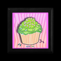 Pink & Green Pop Art Cupcake Gift Box gift boxes