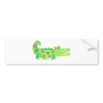 Pink & Green Preppy Alligator Bumper Sticker