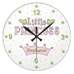 Pink & Green Princess Wall Clock