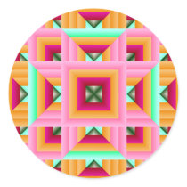 Pink Green Quilt Pattern 3 stickers