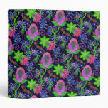 Pink &Green Retro Floral Design Glass Beads Look Binder