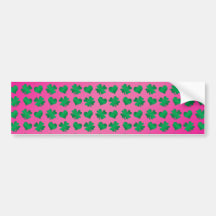 Pink green shamrocks and hearts bumper stickers