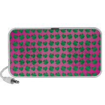 Pink green shamrocks and hearts notebook speakers