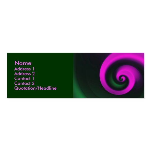 Pink Green Spiral Business Card