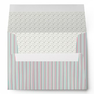 Pink & Green Stripes Envelope envelope