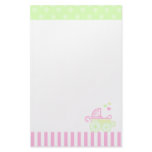 Pink/Green Stroller Custom Stationery