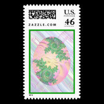 Pink Green & Yellow Painted Egg stamps