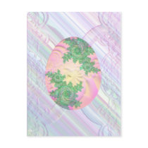 Pink Green & Yellow Painted Egg postcards