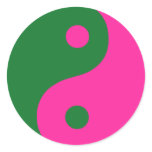 Pink & Green Yin Yang Symbol stickers
