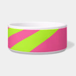 Pink Green Zebra Stripes Dog Pet Bowl
