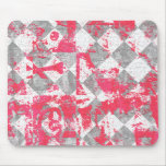 Pink & Grey Argyle Graffiti mousepads