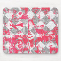 Pink & Grey Argyle Graffiti mousepads