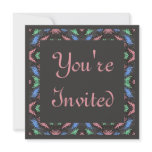 pink grey blue invitations