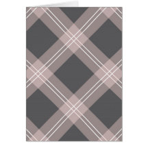 pink & grey plaid greeting cards