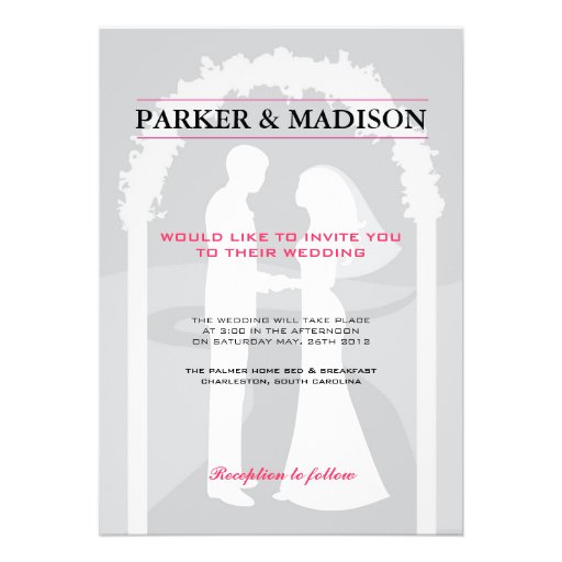 Pink & Grey Vows Custom Invites