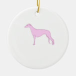 Pink Greyhound Ornament