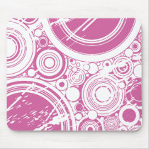 Pink Grunge Circles: Vector Art: mousepads