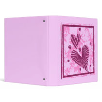 Pink Grunge Distressed Hearts Binder