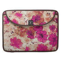 Pink Grunge Floral MacBook Sleeve rickshaw_flapsleeve