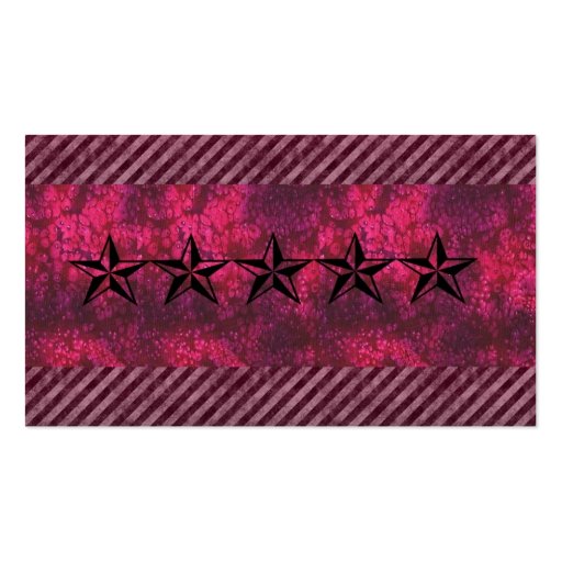 Pink grunge rockstar business card (front side)