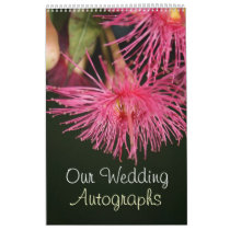 Pink Gum Tree Flower Wedding Autograph Book Wall Calendars
