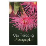 Pink Gum Tree Flower Wedding Autograph Book Wall Calendars