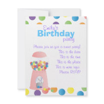 Pink Gumball Machine invitations by candystore Pink Gumball Machine invitations
