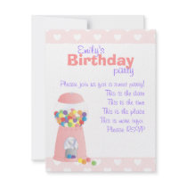 Pink Gumball Machine invitations by candystore Pink Gumball Machine invitations
