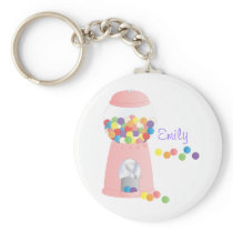 Pink Gumball Machine Key Chains