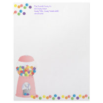 Pink Gumball Machine Customized Letterhead