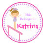 Pink Gymnastics Back to School Sticker