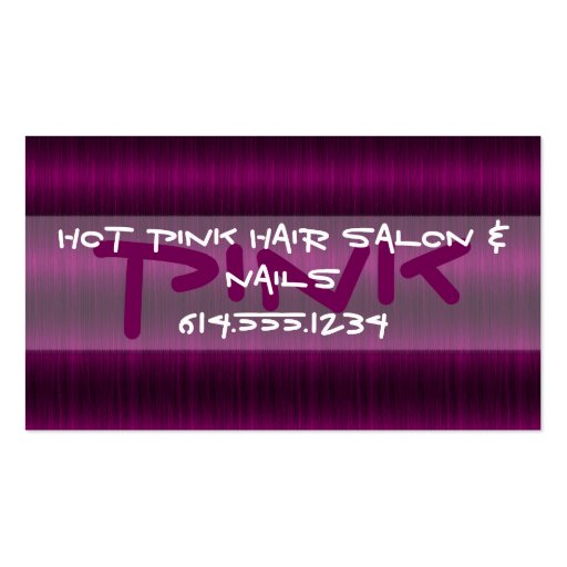 Pink Hair 2 Salon Stylist Beautician Business Card (front side)