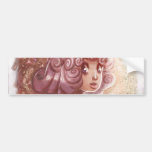 Pink Hair Heart Necklace Girl Bumper Sticker