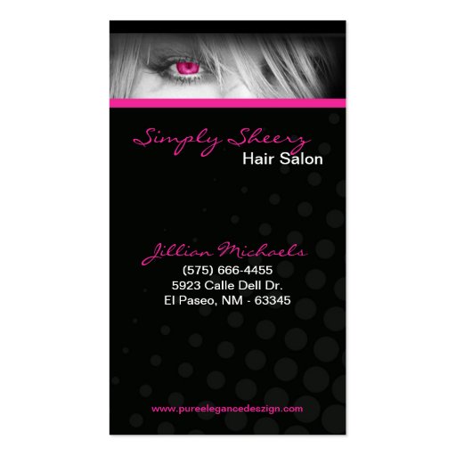 Pink Hair Salon Beauty Shop Boutiq Business Card