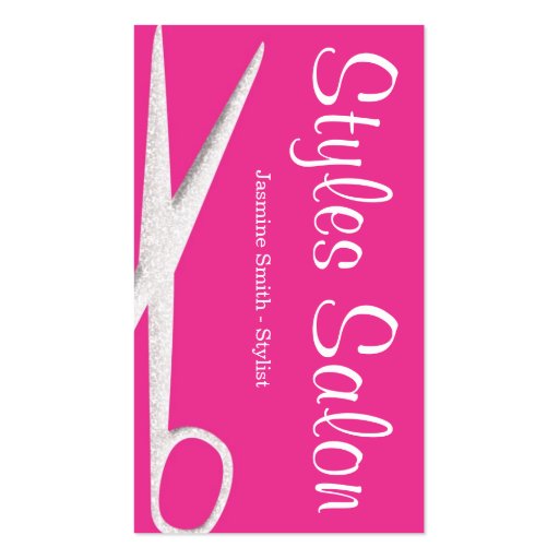 Pink Hair Salon Business Card 1 (front side)