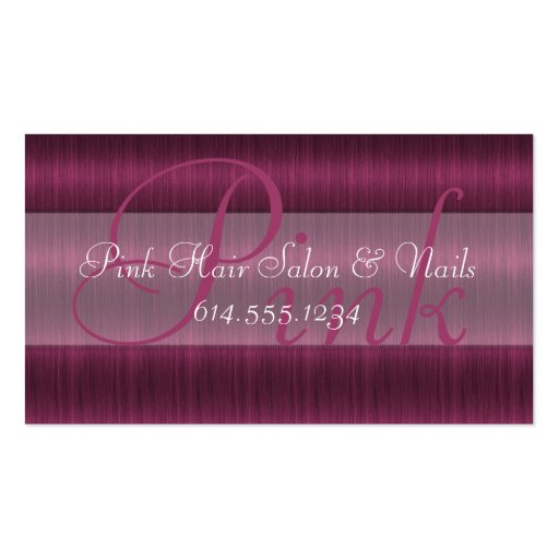Pink Hair Salon Stylist Beautician Business Cards (front side)