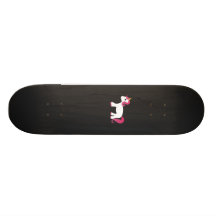 Pink hair unicorn black background custom skateboard