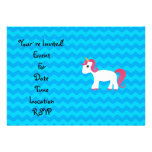 Pink hair unicorn blue chevrons custom announcement