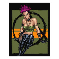 punk, alternative, anarchy, leather, boots, al rio, pink hair, purple hair, piercings, art, illustration, Flyer with custom graphic design