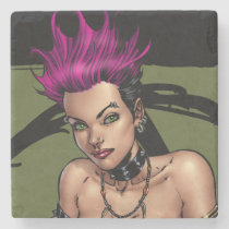 punk, alternative, anarchy, leather, boots, al rio, pink hair, purple hair, piercings, art, illustration, [[missing key: type_giftstone_coaste]] with custom graphic design