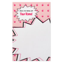 Pink Halftone Pop Art Stationery