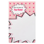 Pink Halftone Pop Art Stationery