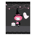Pink Halloween Card Postcard