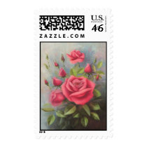 Pink Hand Painted Roses Stamp