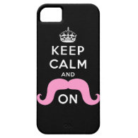 Pink Handlebar Mustache Keep Calm iPhone 5 Case