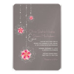 Pink Hanging Origami Balls Lights Wedding Invite invitations