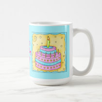 Pink Happy Birthday Cake Mug mugs